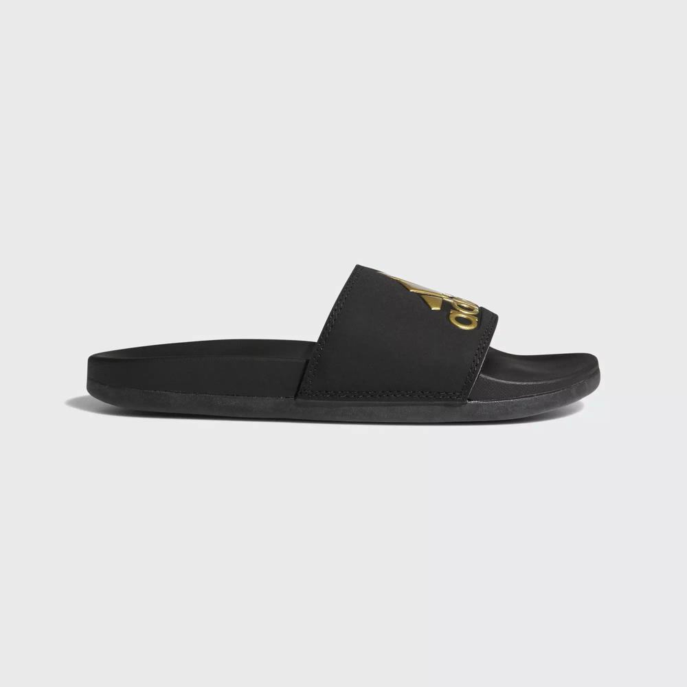 Adidas Adilette Cloudfoam Plus Logo Chanclas Negros Para Mujer (MX-71559)